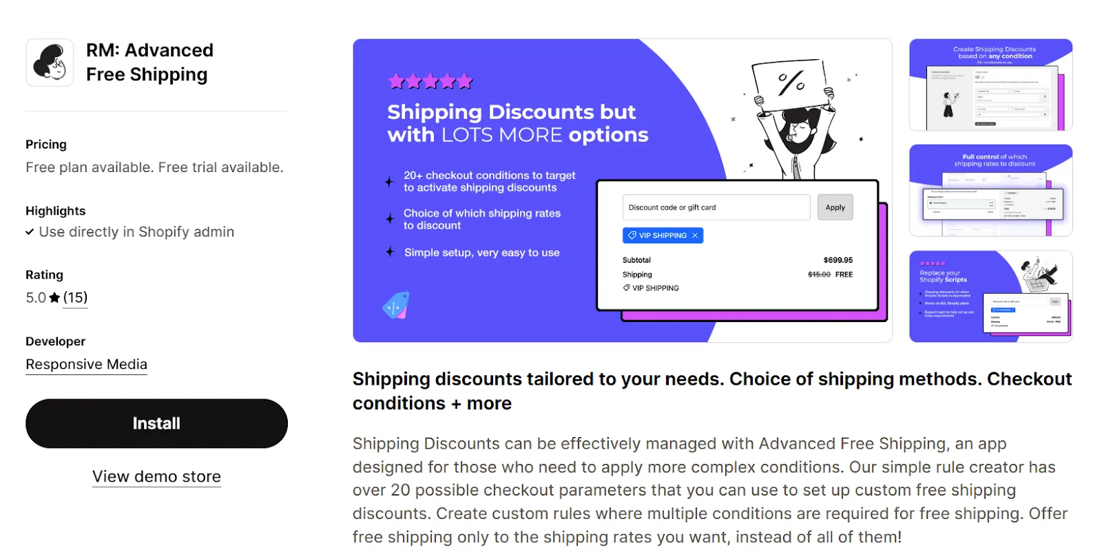 5. RM: Advanced Free Shipping